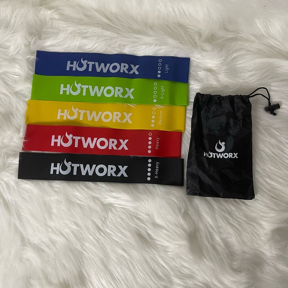NEW HOTWORX Flex Loop Bands 5-Pack with Pouch